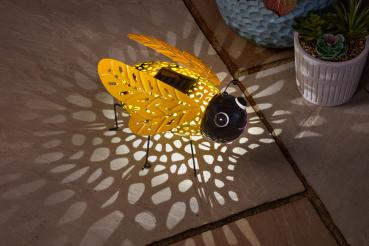 Solar-Silhouette Biene "Buzzy Bee" aus Metall, gelb-schwarz, 16 x 26 x 23 cm